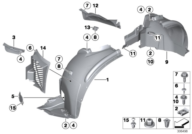 2013 BMW X5 Wheel Arch Trim Diagram