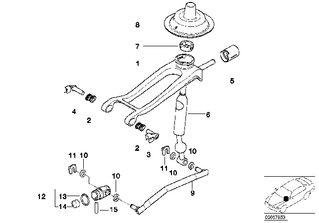 2003 BMW 330xi Shifting Arm, Double Rod Diagram for 25117521280