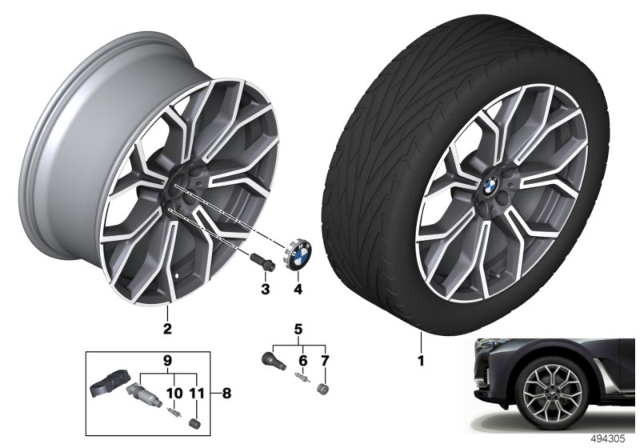 2020 BMW X7 BMW LA Wheel, V-Spoke Diagram 3