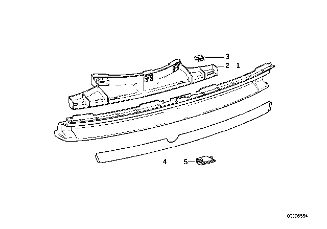 1994 BMW 850CSi Trim Panel Prime Coated Diagram for 51122253005