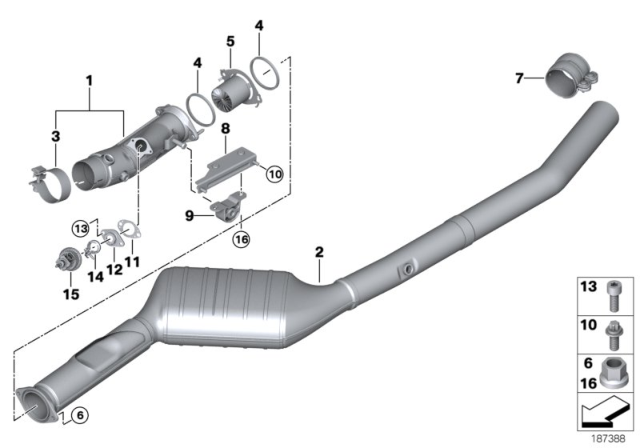 2011 BMW X5 Converter Pipe Diagram for 18308509753