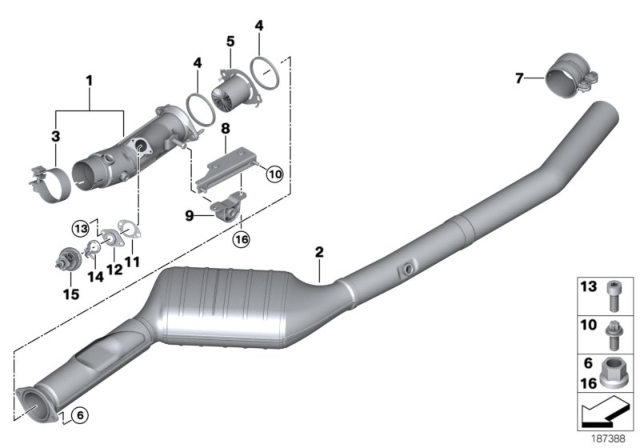 2011 BMW X5 Catalytic Converter / Front Silencer Diagram