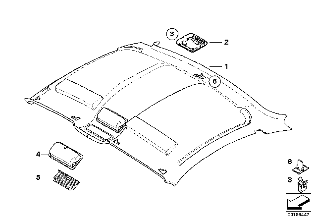 2007 BMW Z4 M Insert, Glasses Compartment Diagram for 51443448500