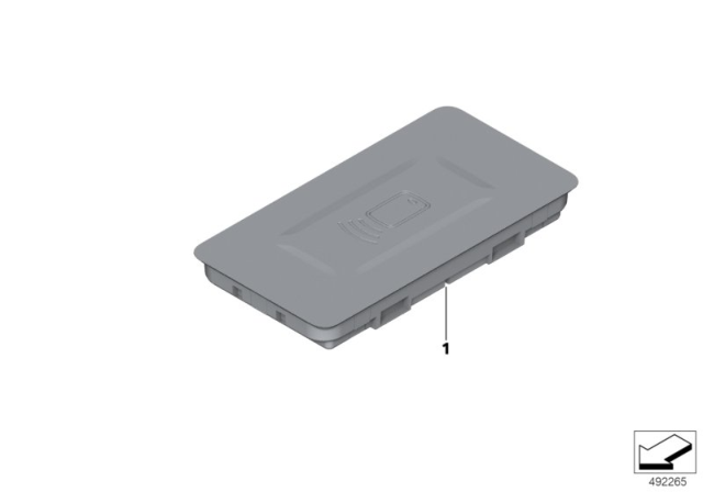 2019 BMW X5 NFC Storage Tray Diagram