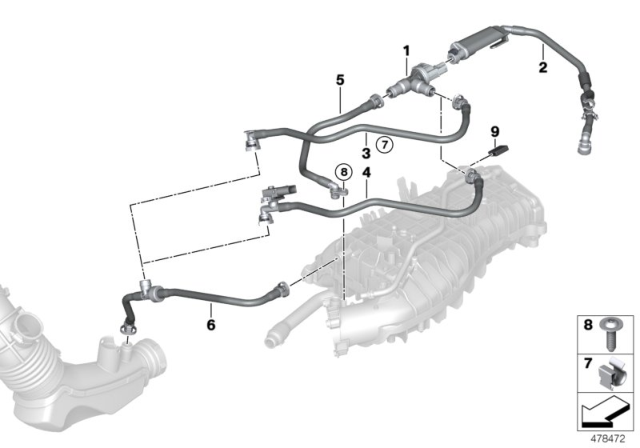 2018 BMW 530e Fuel Tank Breather Valve Diagram