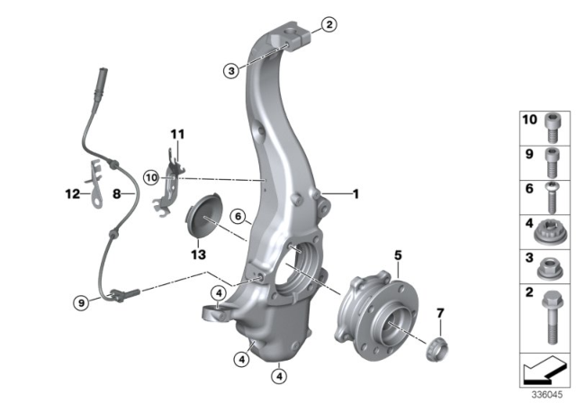 2016 BMW X5 Carrier / Wheel Bearing, Front Diagram