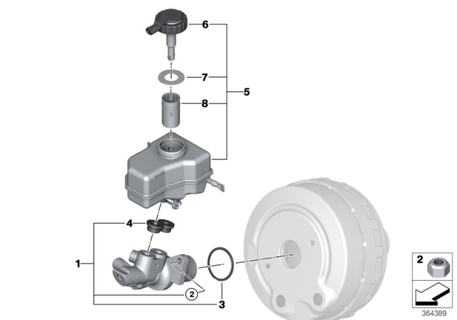 2008 BMW 128i Brake Master Cylinder Diagram