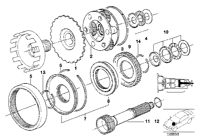 1988 BMW 325ix Planet Wheel Sets (ZF 4HP22/24) Diagram 2