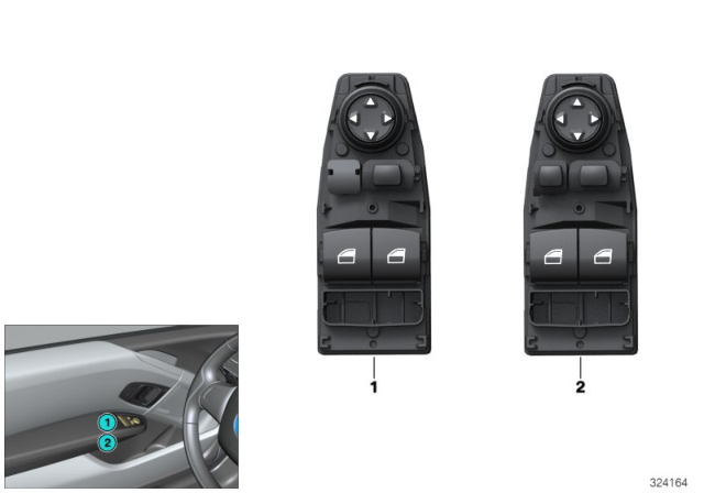 2015 BMW i3 Switch, Window Lifter, Driver's Side Diagram