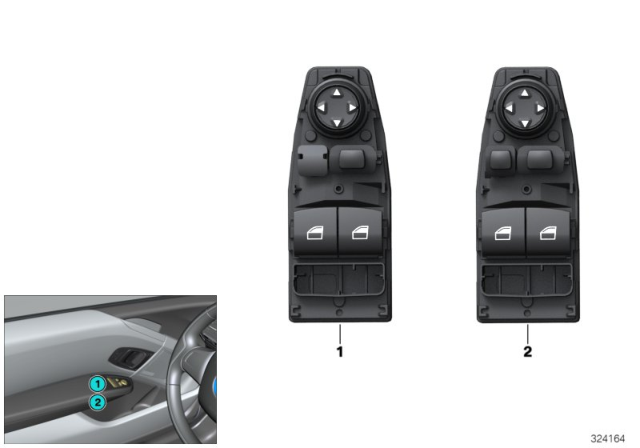 2016 BMW i3 Switch, Window Lifter, Driver's Side Diagram