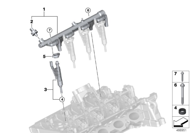 2017 BMW 330e High-Pressure Rail Diagram for 13538694198