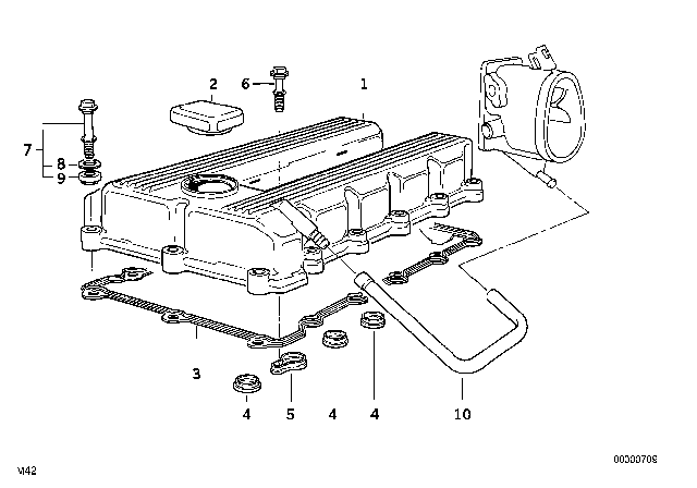 1994 BMW 318is Cylinder Head Cover Diagram 1