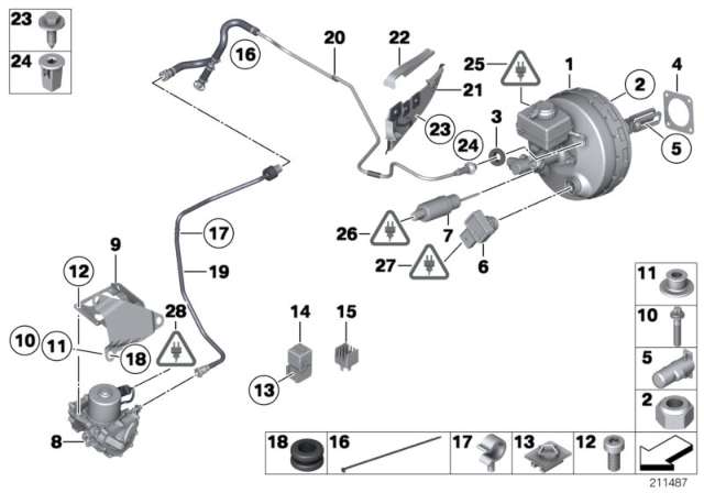 2010 BMW X6 Seal, Brake Booster Diagram for 34336785136