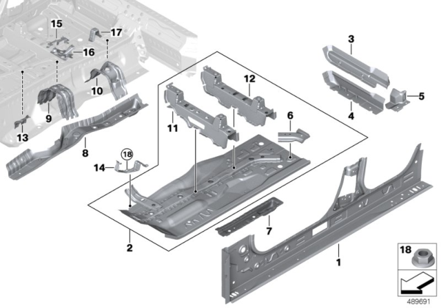 2019 BMW X3 LEFT FRONT SEAT CONSOLE Diagram for 41007474605