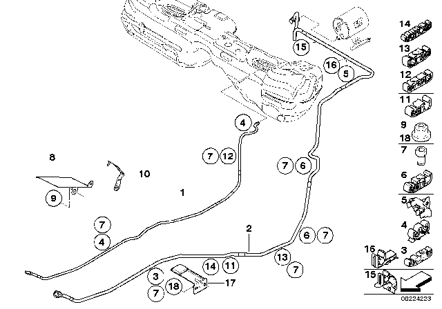 2011 BMW 328i xDrive Fuel Pipes / Mounting Parts Diagram