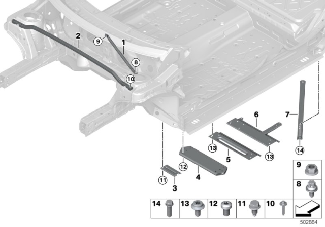 2020 BMW X1 Reinforcement, Body Diagram