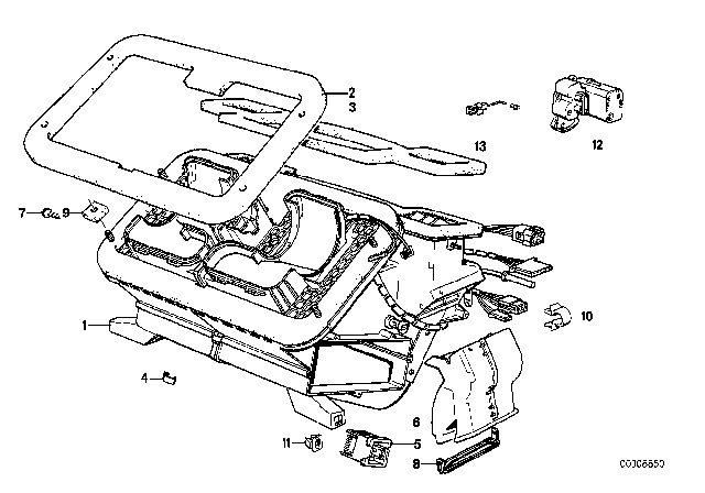 1986 BMW 325e Housing Parts Heater / Microfilter Instrument Diagram 2