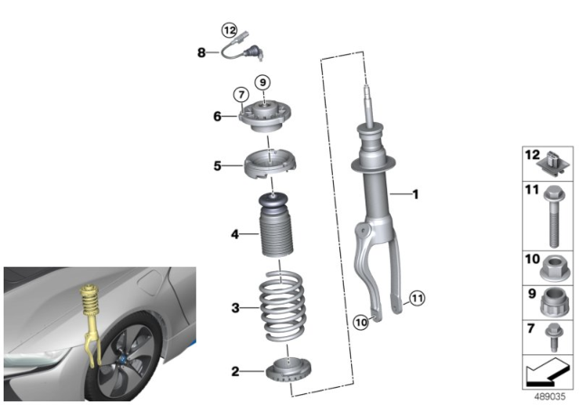 2014 BMW i8 Spring Strut, Front VDC / Mounting Parts Diagram