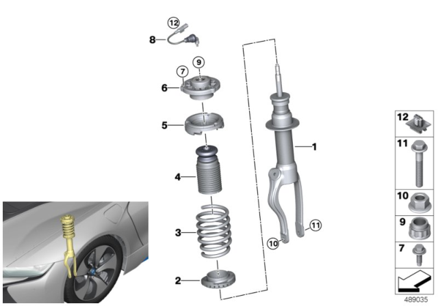 2020 BMW i8 Spring Strut, Front VDC / Mounting Parts Diagram