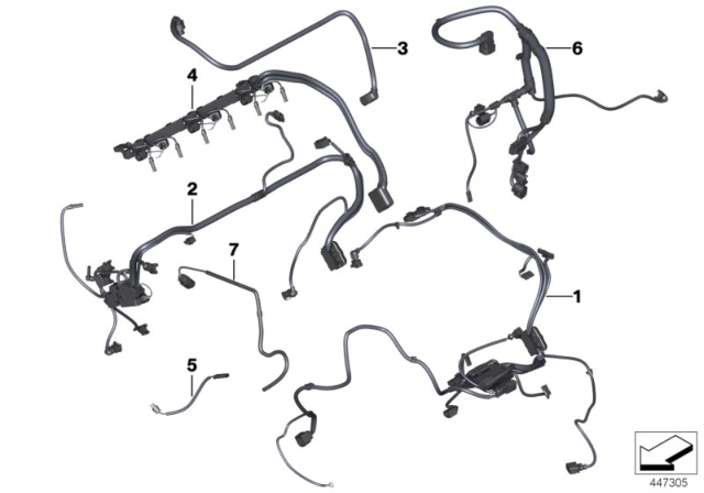 2017 BMW X4 Wiring Harness, Engine Grbx. Module Diagram for 12532388942