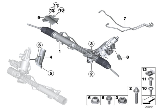 2008 BMW 128i Hydro Steering Box - Active Steering (AFS) Diagram