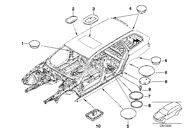 2001 BMW 525i Sealing Cap/Plug Diagram 3