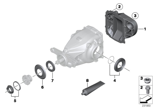 2015 BMW X3 Final Drive, Gasket Set Diagram