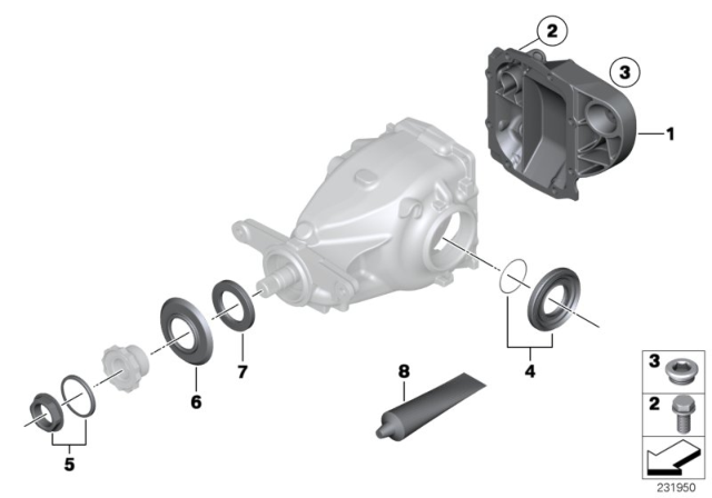 2017 BMW X4 Final Drive, Gasket Set Diagram