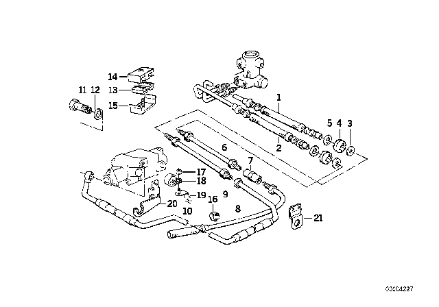 1993 BMW 525i Levelling Device / Tubing / Attaching Parts Diagram 1