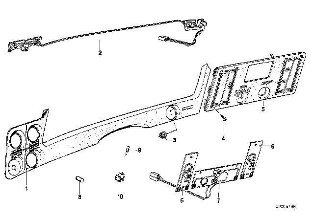 1982 BMW 320i Heater Control - Panel Diagram