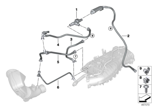 2018 BMW 330e Fuel Tank Breather Valve Diagram