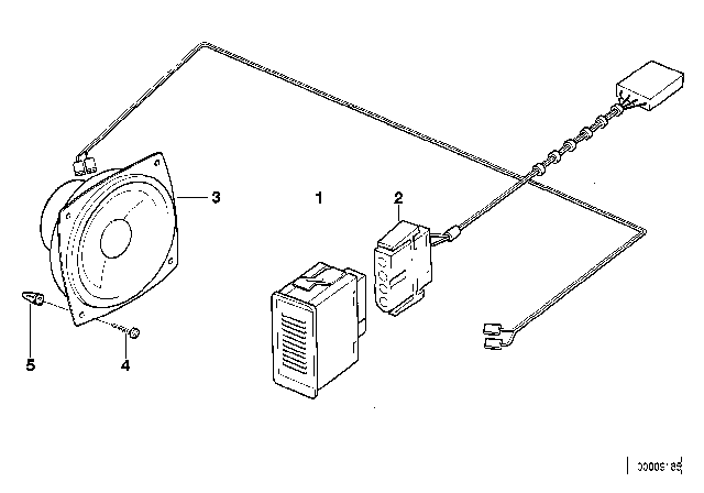 1993 BMW 850Ci Hands Free Telephone Microphone Wiring Diagram for 65618354278