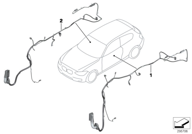 2017 BMW 230i xDrive Door Cable Harness Diagram