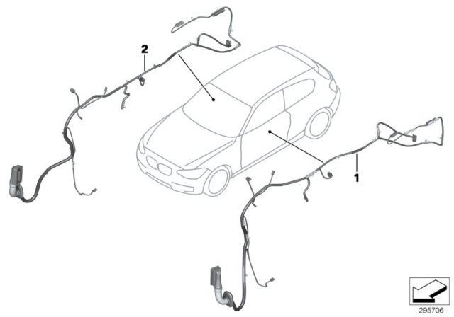 2018 BMW M240i Wiring Drivers Side Diagram for 61129340980