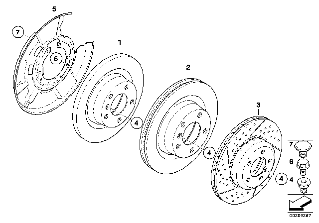 2008 BMW 128i Rear Wheel Brake / Brake Disc Diagram