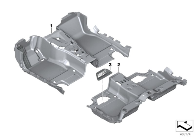 2017 BMW 740e xDrive FLOOR TRIM COVER, FRONT Diagram for 51477990517