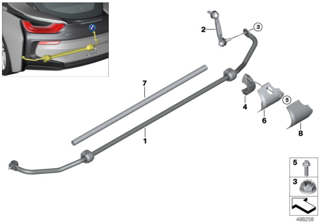 2016 BMW i8 Stabilizer, Rear Diagram