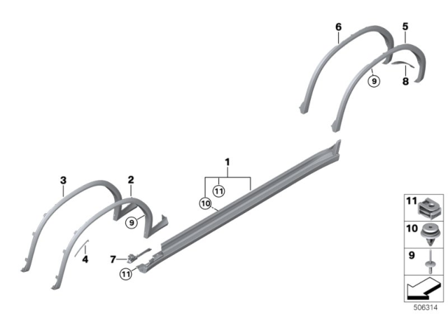 2020 BMW X4 M Flaring, Wheel Arch, Rear Right Diagram for 51777181674