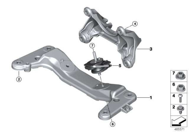 2018 BMW 330e Gearbox Supporting Bracket Diagram for 22316862208