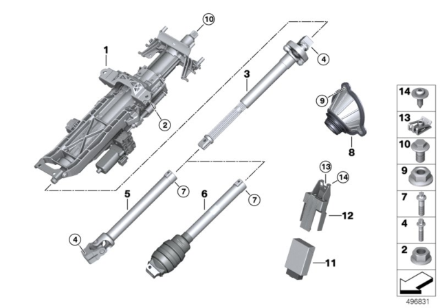 2019 BMW M760i xDrive Steering Wheel Column Adjustment,Electric. Diagram for 32306862001