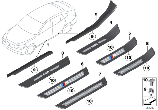 REAR RIGHT ENTRANCE COVER Diagram for 51477193472