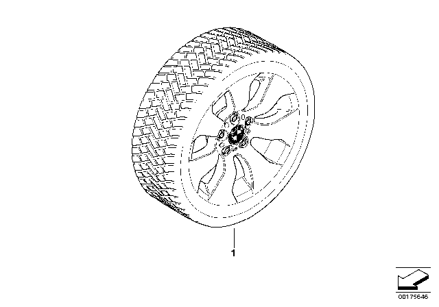 2013 BMW 335is Wheel W/Tyre, Winter, Light Alloy Rdc Lc Diagram for 36112161442