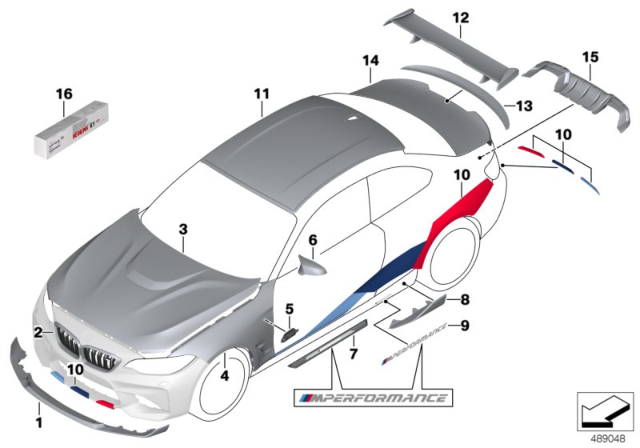 2019 BMW M2 M Performance Aerodynamics Accessories Diagram