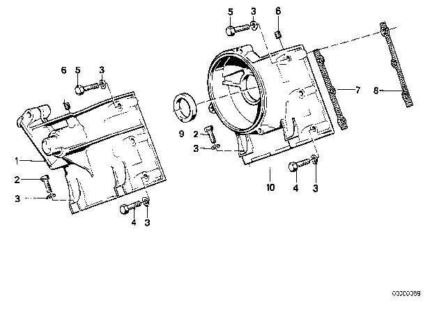 1986 BMW 735i Timing Case Diagram 2