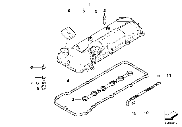 2003 BMW 325Ci Cylinder Head Cover Diagram