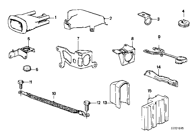 1988 BMW 535i Cable Harness Fixings Diagram