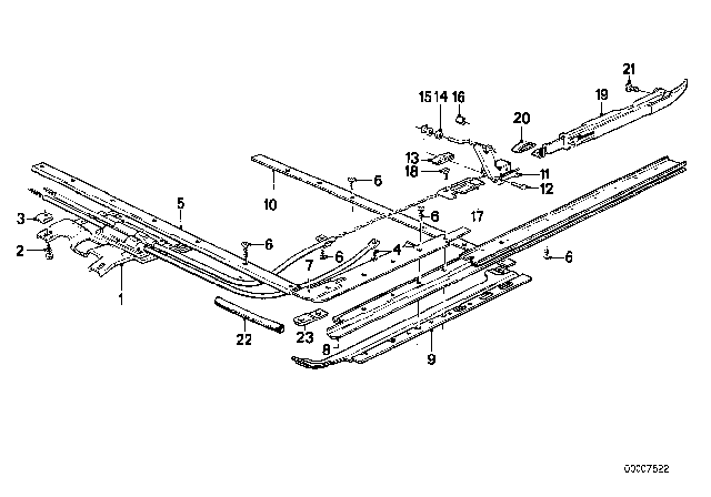 1991 BMW 325i Single Parts For Sliding Lifting Roof Diagram