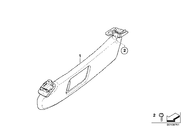 2003 BMW Z4 Sun Visors Diagram