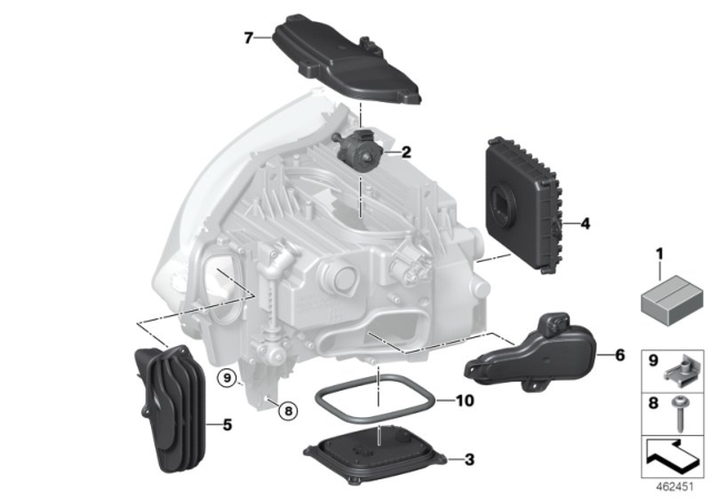 2014 BMW i8 Headlight, Single Parts, Laser Light Diagram
