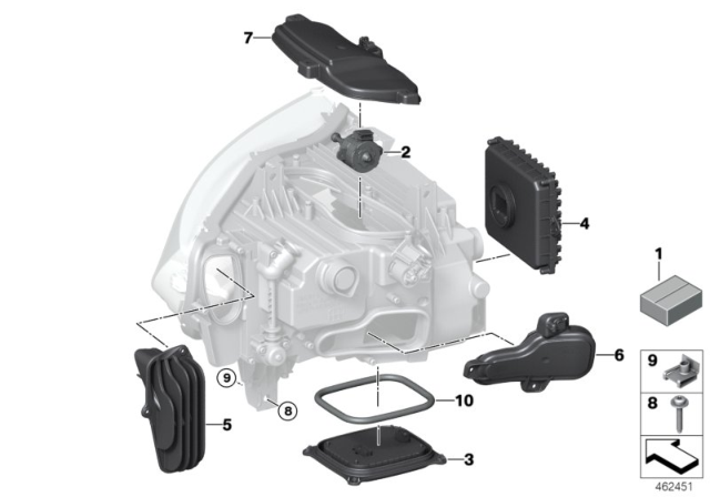 2020 BMW i8 LEFT HEADLIGHT COVER Diagram for 63117391481